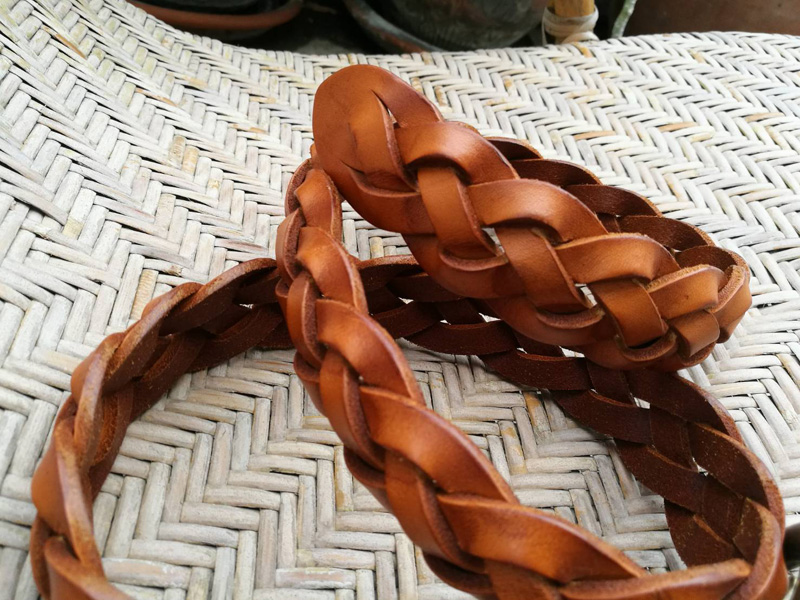 เข็มขัดชาย หนังแท้สานขัด