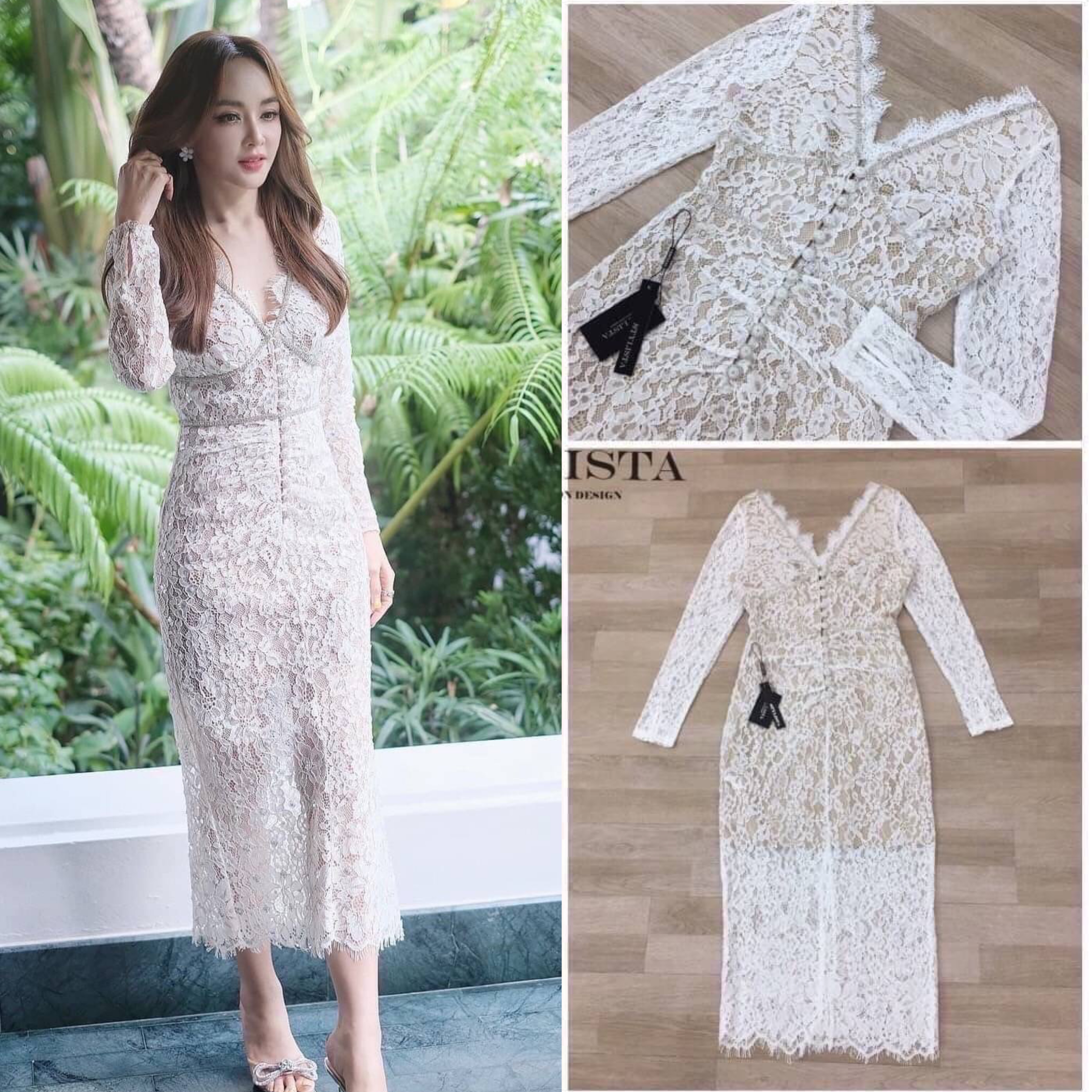 เดรสเเขนยาว ใส่สวยเรียบหรูดูดีมาก แพลตเทินดีงาม ใส่สวยเปะสุดๆ ใส่สบาย สินค้าคุณภาพ (พร้อมส่ง)