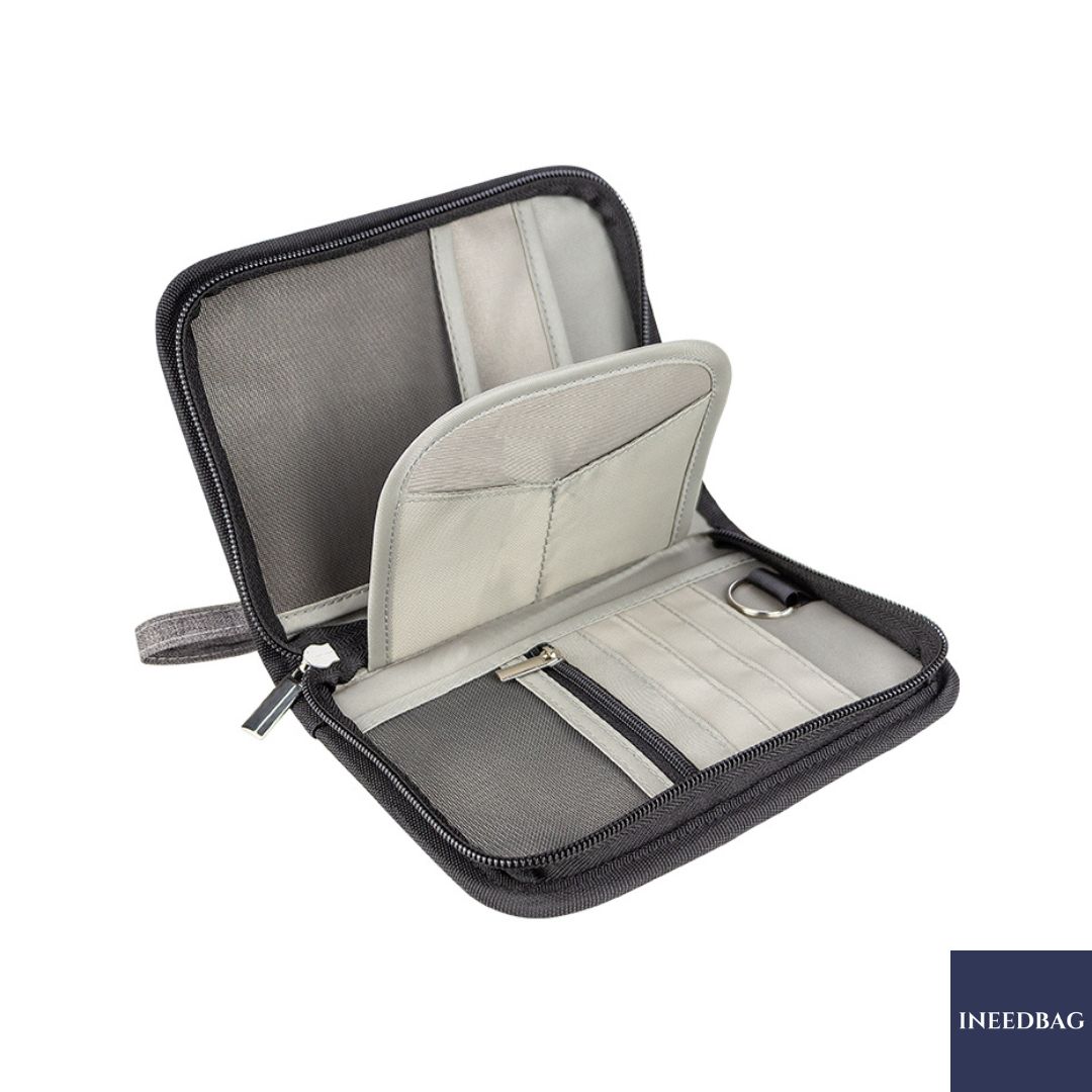 กระเป๋าใส่พาสปอร์ตขนาดกลาง กระเป๋าใส่เอกสารการเดินทาง RFID PASS พร้อมช่องป้องกันการสแกน RFID มี 2 สีให้เลือก