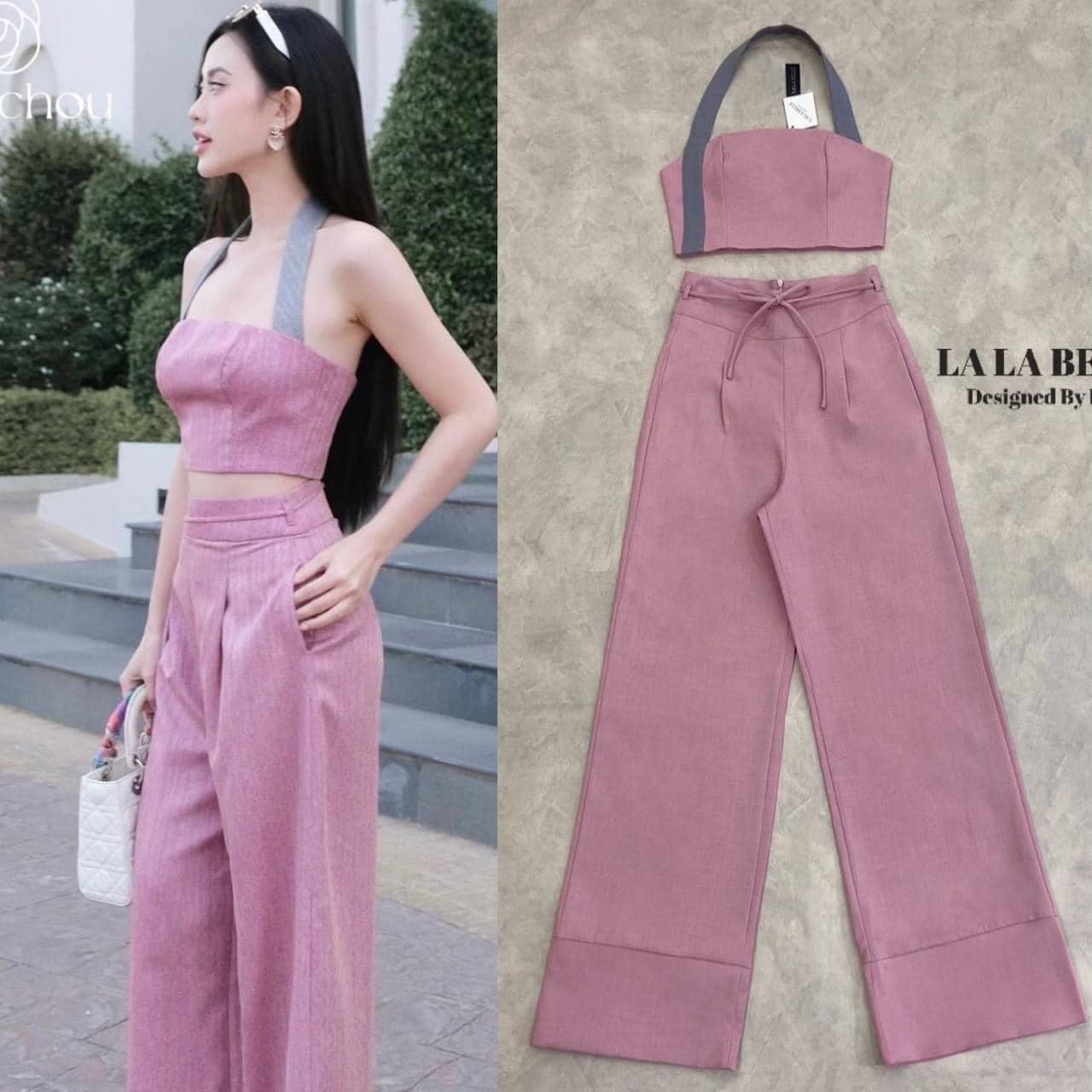 เซต3ชิ้นผ้าลินินมีดีเทลในตัวอัดกาวอย่างดี เสื้อคล้องคอใส่คู่กางเกงเอวสูงมีหูแต่งสายผูกโบว์ มีกระเป๋ากางเกง2ข้างปลายขาแต่งเย็บมีซับในอัดกาว อย่างดี ใส่สบาย สินค้าคุณภาพ (พร้อมส่ง)