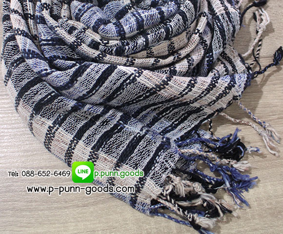 ผ้าพันคอผ้าฝ้าย/ผ้าคลุมไหล่ งานผ้าฝ้ายทอมือ เนื้อนุ่ม