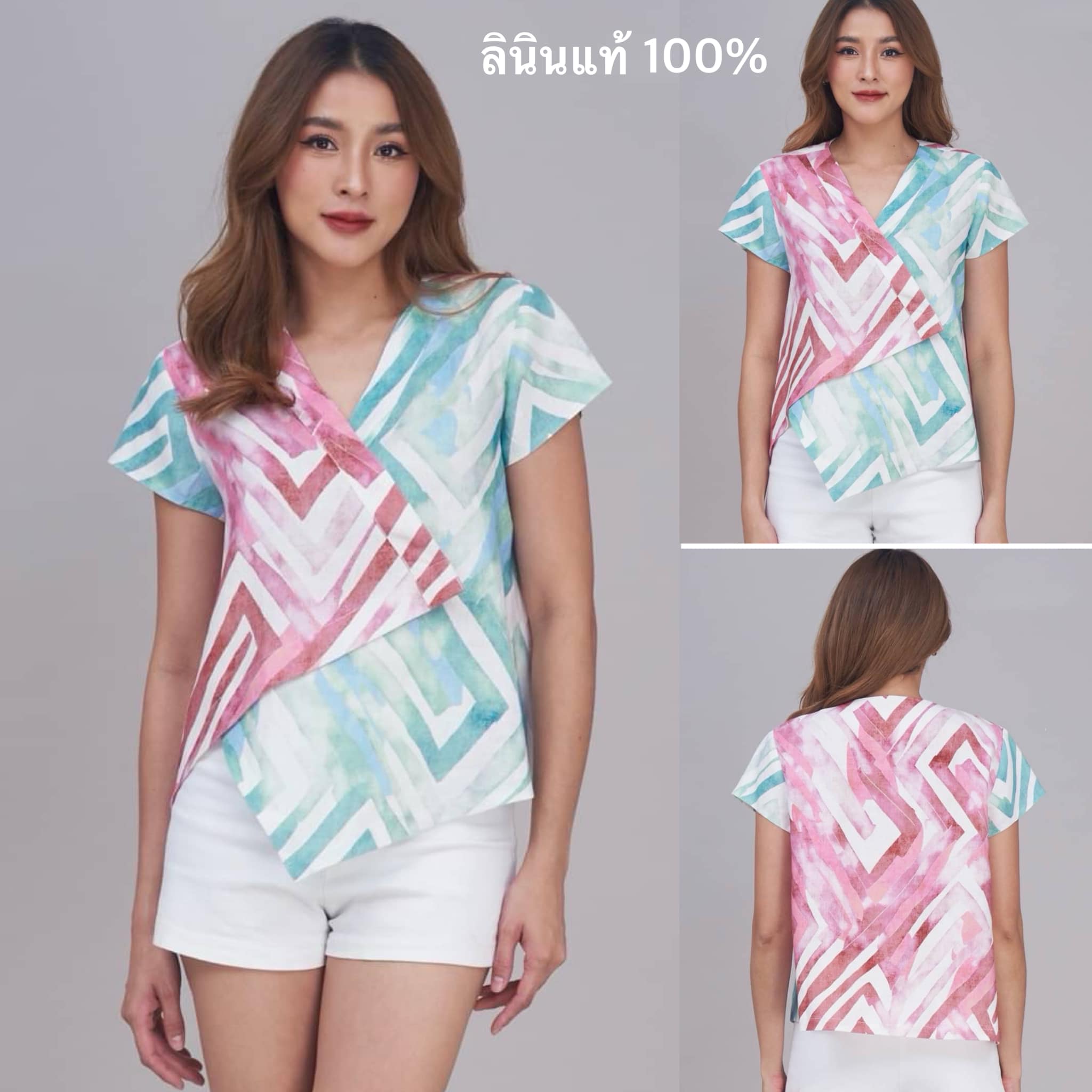 เสื้อลินินแท้ 100% แบบเก๋ๆ ทรงสวย งานเนียบ : สินค้าคุณภาพ (พร้อมส่ง)