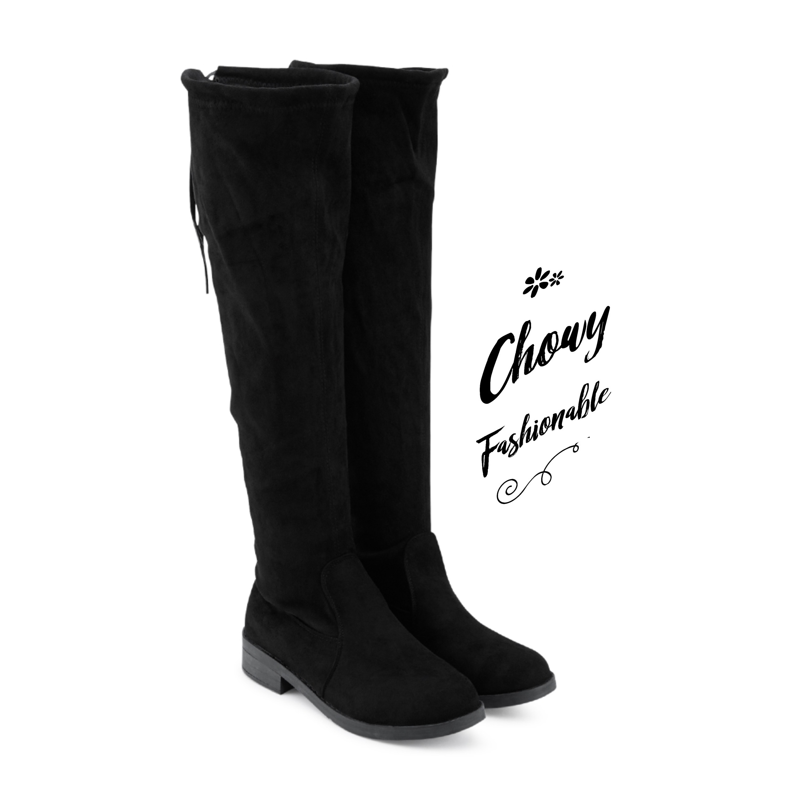 รองเท้าบู้ทไซส์ใหญ่ 42-44EU บูทยาวเหนือเข่า บู๊ทยาวไซส์ใหญ่ สีดำ KR1101BL