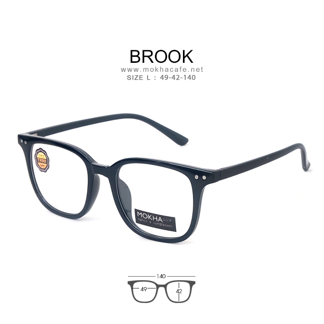BROOK - black (ดำเงา) กรอบแว่นตาทรงเหลี่ยม TR90 กว้าง 140 มม.(sizeM) H42