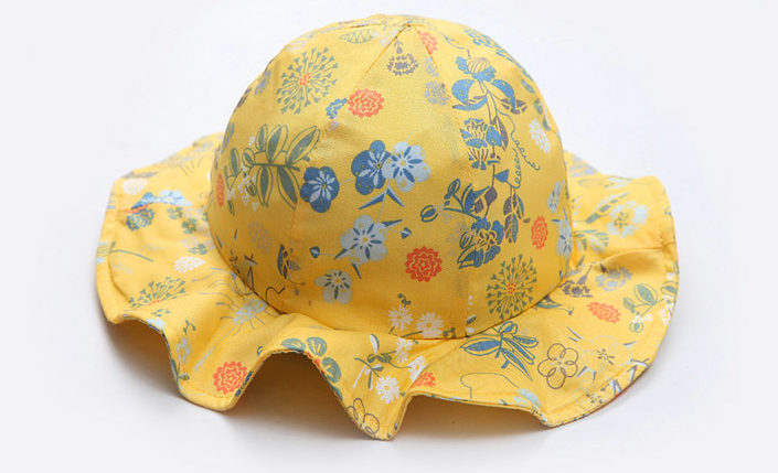 หมวกปีกเด็กอ่อนหญิง 6-24 เดือน ลายดอกไม้น่ารัก