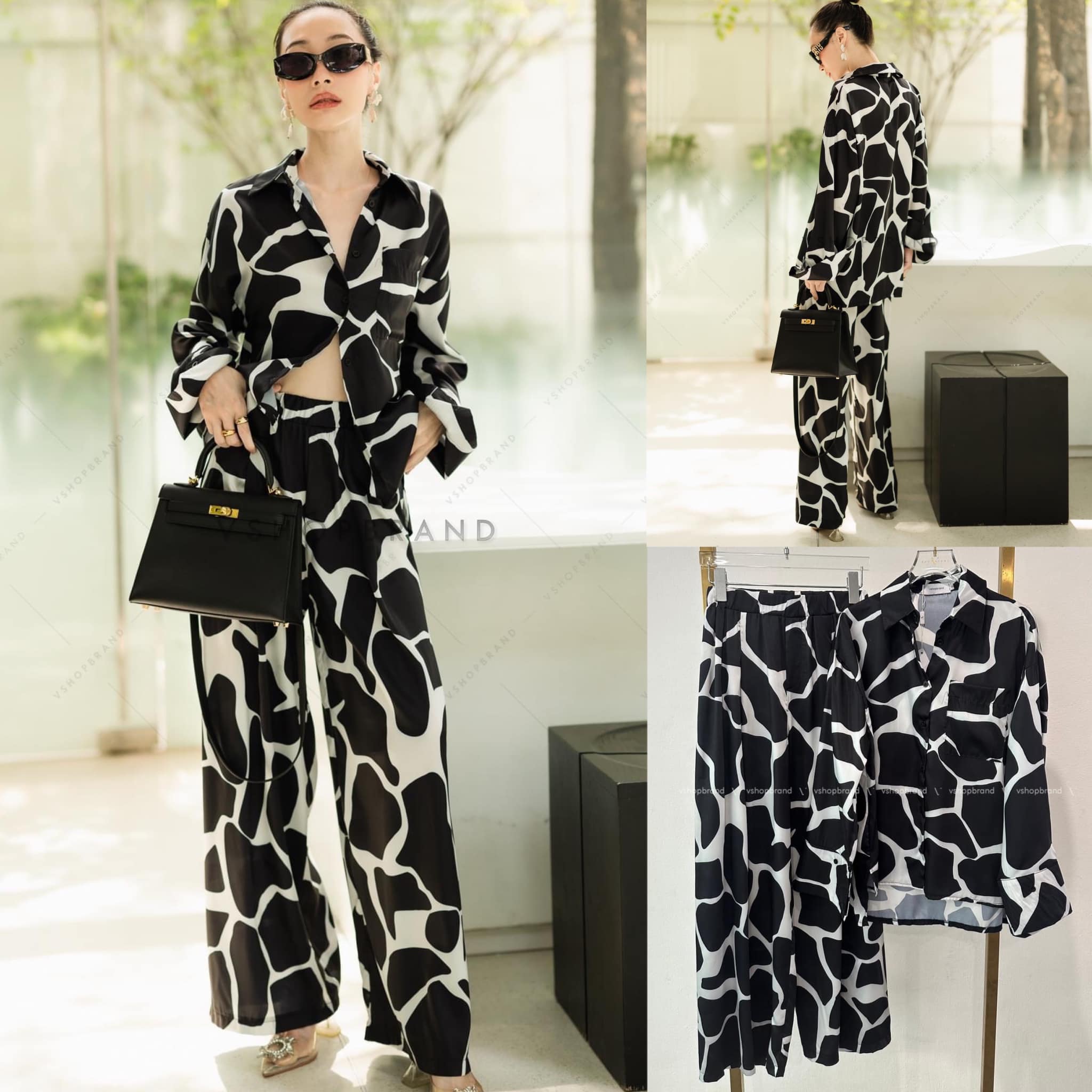 Set เชิ้ตลายหิน + กางเกงขายาว สินค้าคุณภาพ (พร้อมส่ง)