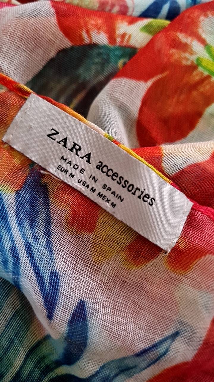 ผ้าคลุมไหล่ ZARA ผ้าฝ้ายเนื้อบางเบา (ของใหม่)