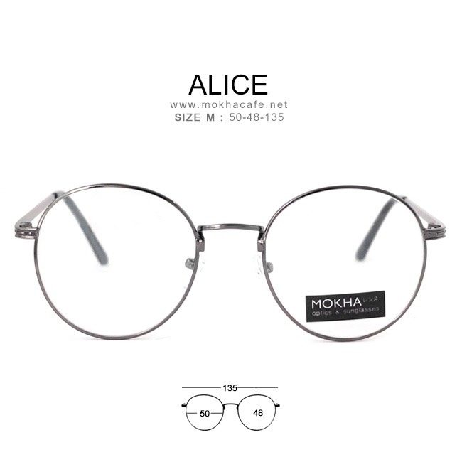 ALICE - gray กรอบโลหะทรงกลม กว้าง 135 มม.(sizeM) H48