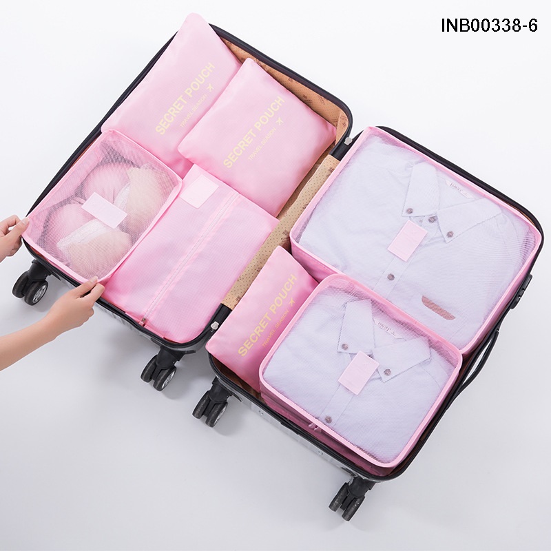 Travel Season กระเป๋าจัดระเบียบเดินทาง 7 ชิ้น จัดกระเป๋าเดินทาง ท่องเที่ยว ใส่เสื้อผ้า ชุดชั้นใน รองเท้า พกพาสะดวก มีให้เลือก 14 สี/ลาย