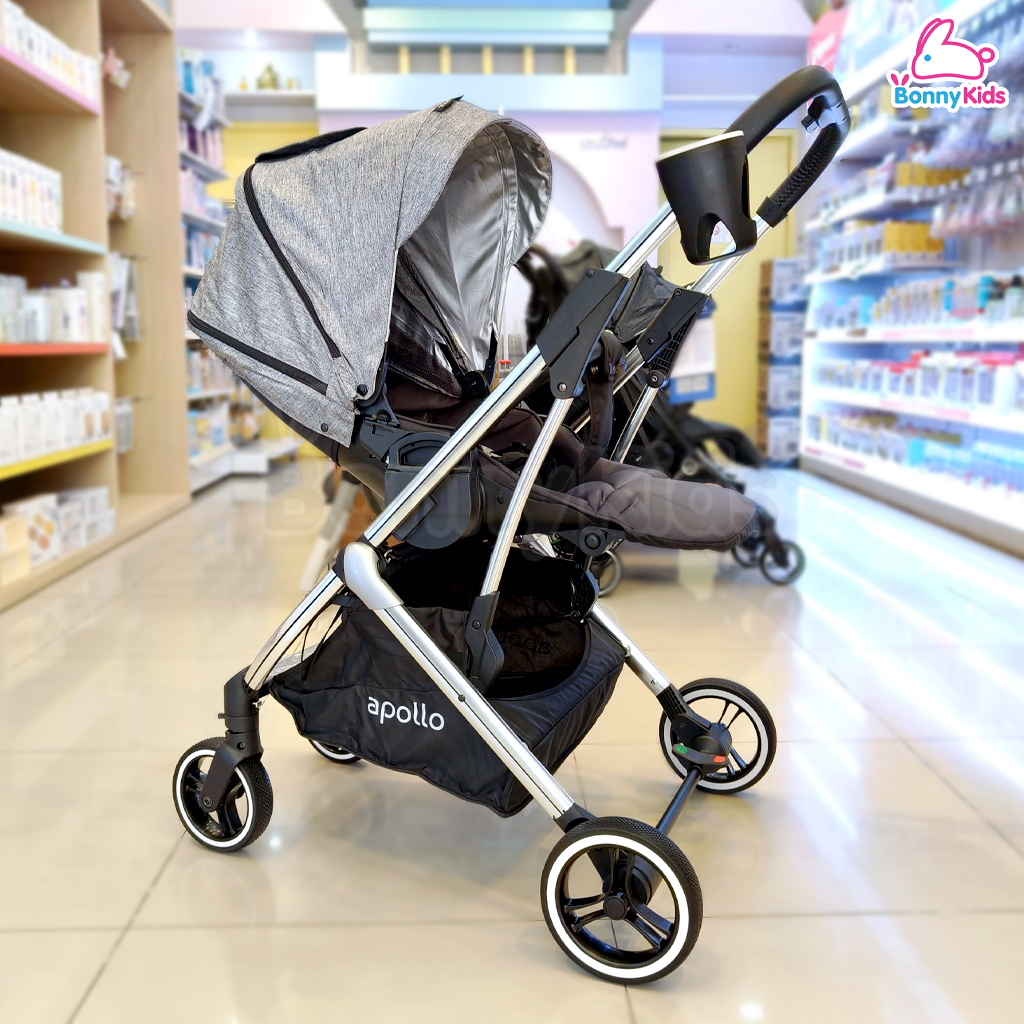 BRONCO (บรอนโก) APOLLO รถเข็นเด็กขนาดใหญ่ ปรับเข็นได้ 2 ทิศทาง พับกางง่ายโดยใช้แค่มือเดียว