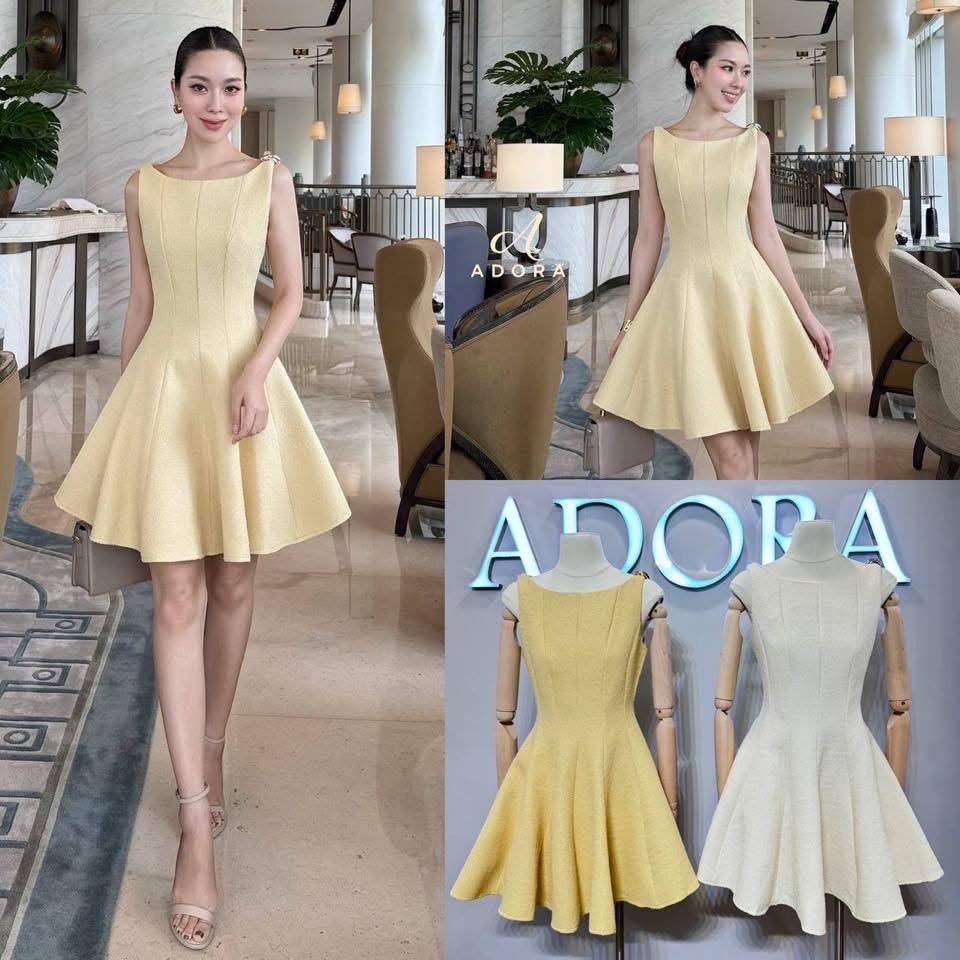 มินิเดรสดีไซน์น่ารักๆ ผ้าทวิตชาแนล ใส่สบาย : สินค้าคุณภาพ (พร้อมส่ง)