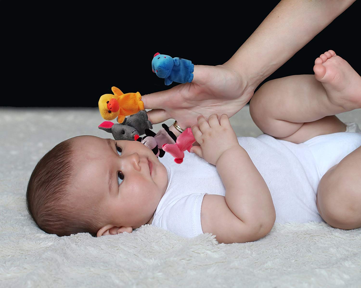 ตุ๊กตานิ้วมือ หุ่นนิ้วมือ ตุ๊กตาสัตว์ Set 10 ตัว NanaBaby