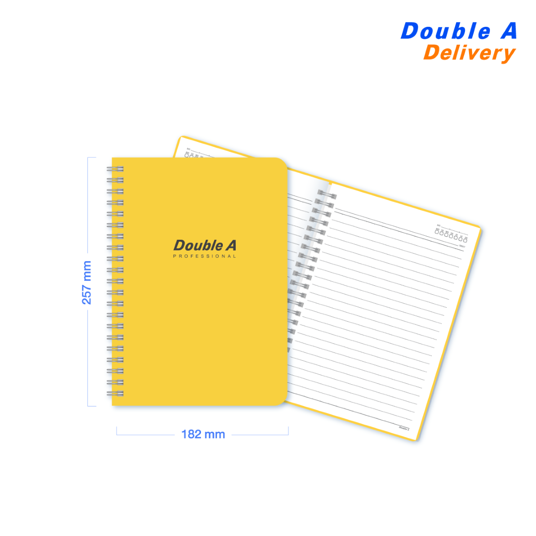 สมุดบันทึกเข้าเล่มแบบสันห่วง สี Lemon ขนาดB5 70 แกรม 60 แผ่น 4 เล่ม