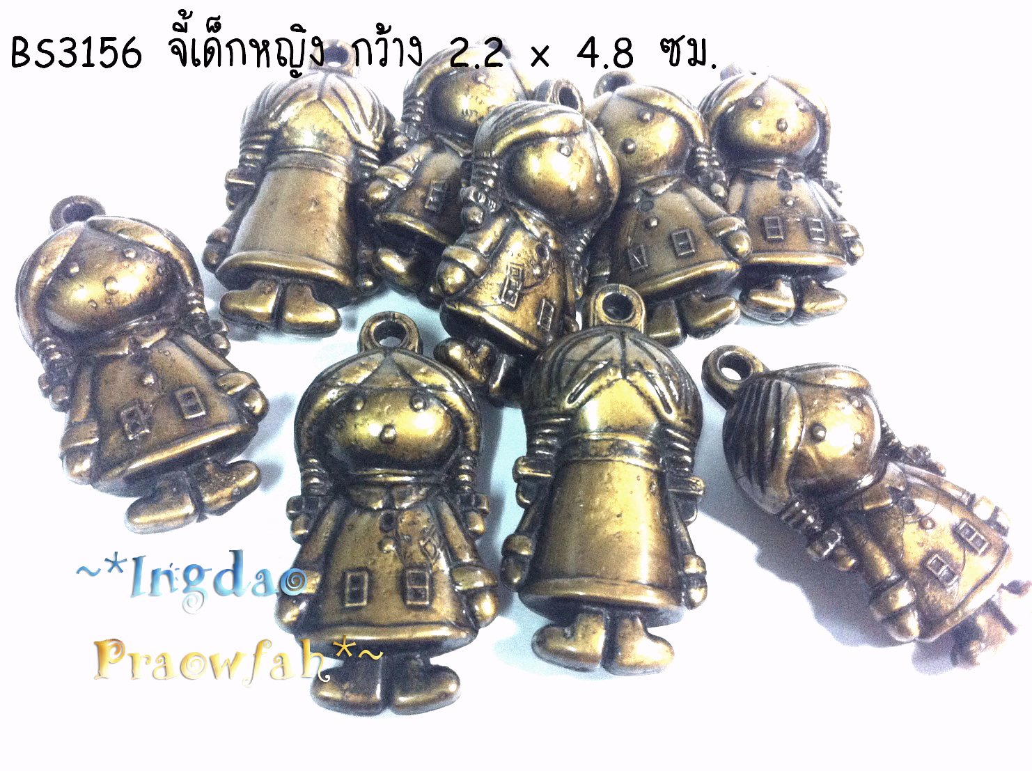 BS3156 จี้เด็กหญิง กว้าง 2.2 x 4.8 ซม. (1 ชิ้น)