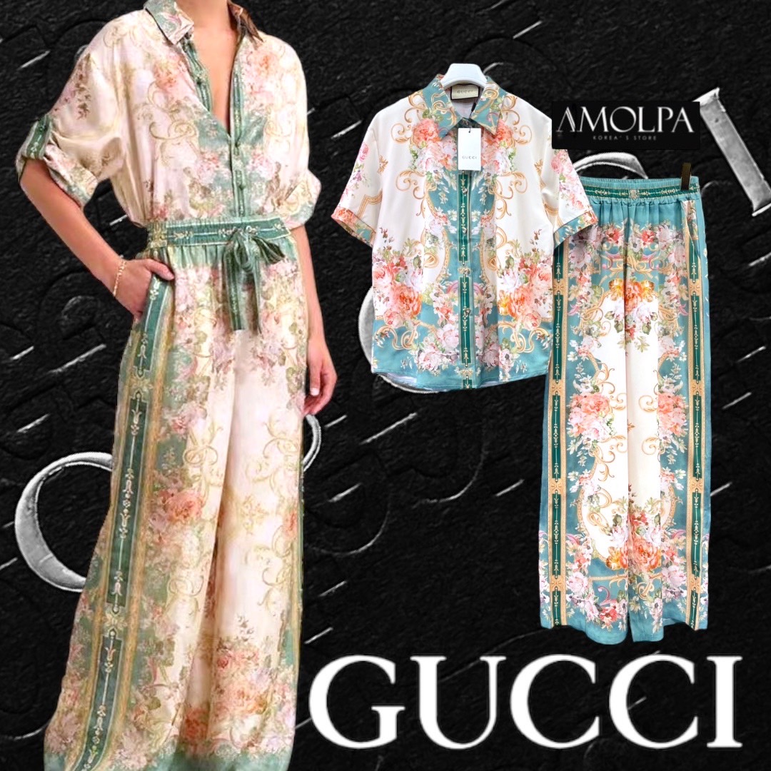 SET PAJAMAS GG งานใหม่ ตัวเสื้อ เป็นเชิ้ต GUCCI เด่นเป็นสง่า มาพร้อมกางเกง ขายาว ใส่เข้ากันลงตัว . สินค้าคุณภาพ (พร้อมส่ง)