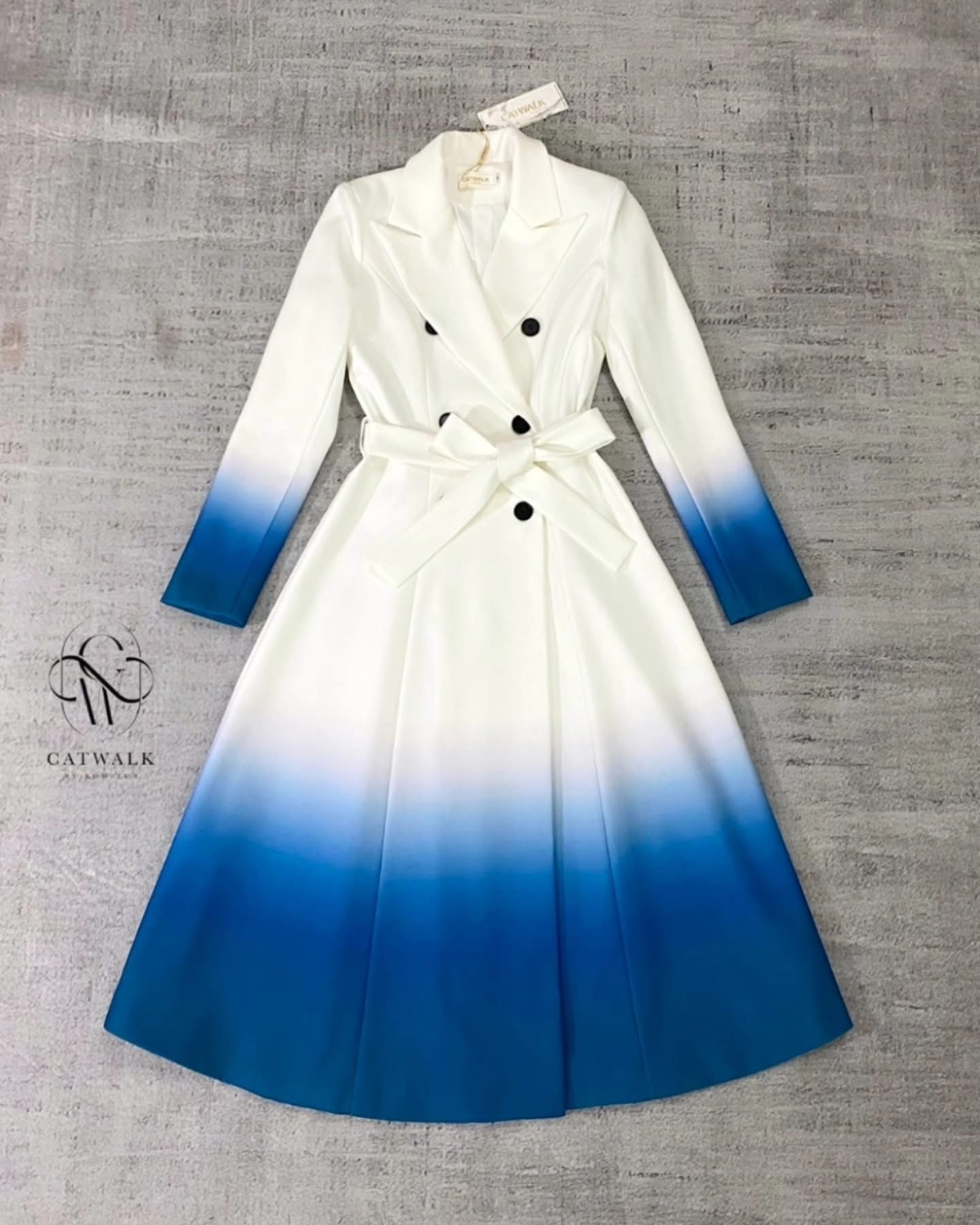 เดรสปกสูทไล่สี เนื้อผ้าเกรดเอเป็นเนื้อผ้าพิมพ์ไล่โทนสี งาน hiend ใส่สบาย : สินค้าคุณภาพ (พร้อมส่ง)