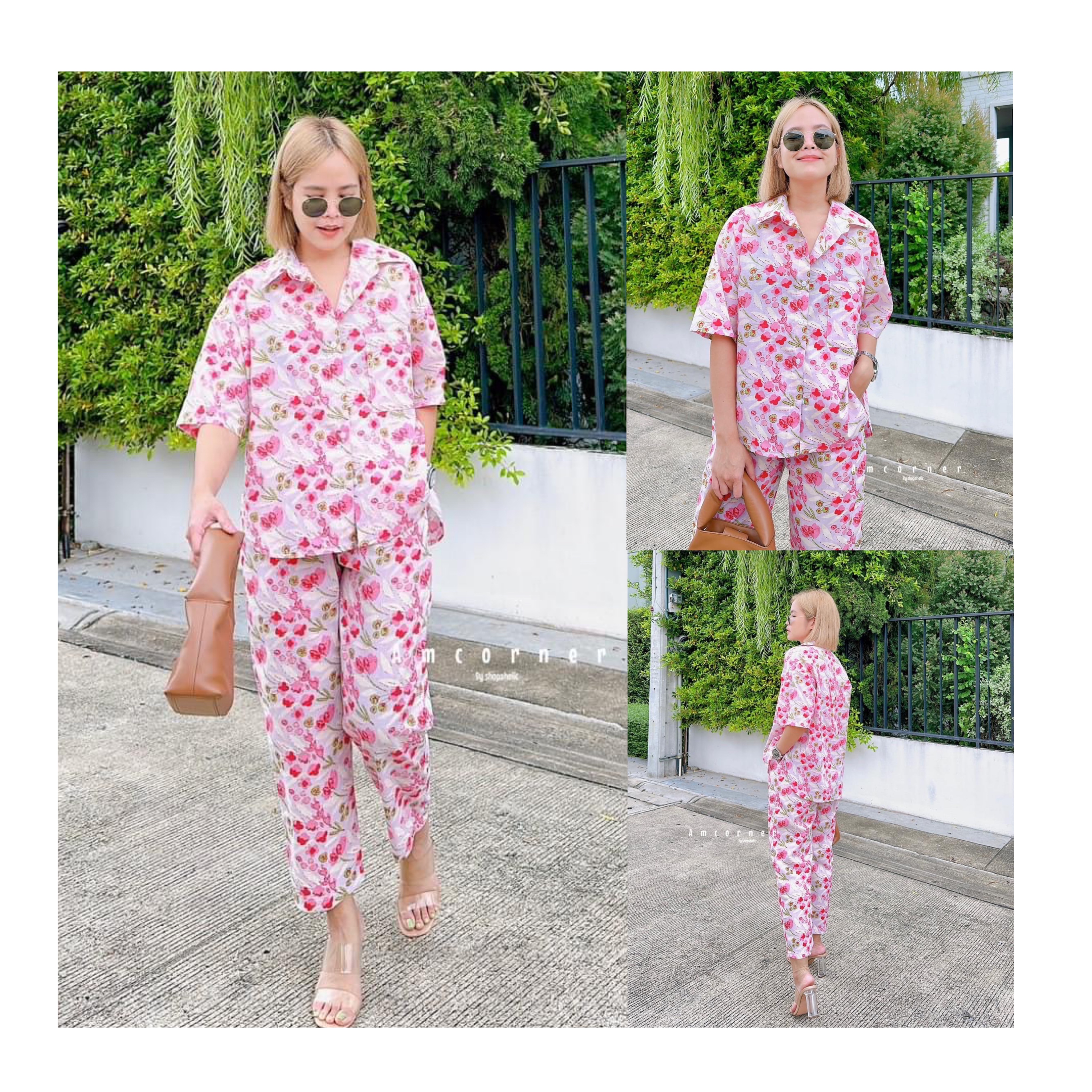 Cotton set shirt เสื้อ+กางเกงขายาว ผ้าcotton เนื้อนิ่ม เนื้อดี ใส่สบาย สินค้าคุณภาพ (พร้อมส่ง)