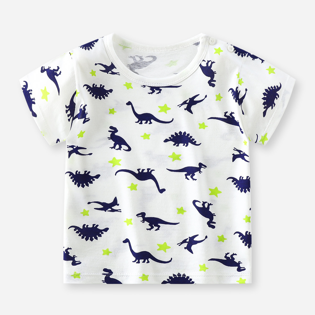 เสื้อยืดเด็ก ผู้ชาย/หญิง เสื้อยืดเด็กเล็ก Cotton100 มีกระดุมข้างคอ ใส่ง่าย มี Size สำหรับเด็กวัย 0-10 ปี