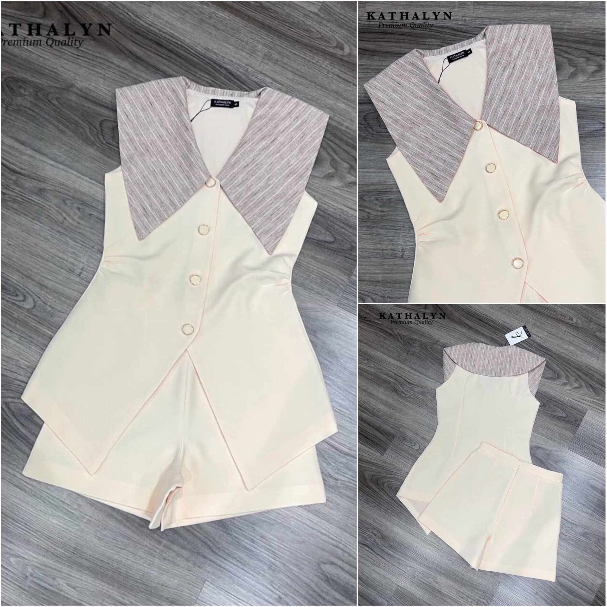 เชต2ชิ้น เสื้อแขนกุดแต่งปกใหญ่ทรงพอดี ตัวใส่กำลังสวย มาคู่กับกางเกงขาสั้น ใส่สบาย สินค้าคุณภาพ (พร้อมส่ง)