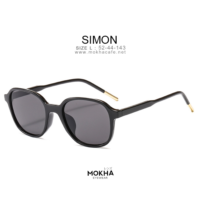 แว่นกันแดด SIMON - black กรอบแว่นทรงเหลี่ยม กว้าง 143 มม. (sizeL) H44