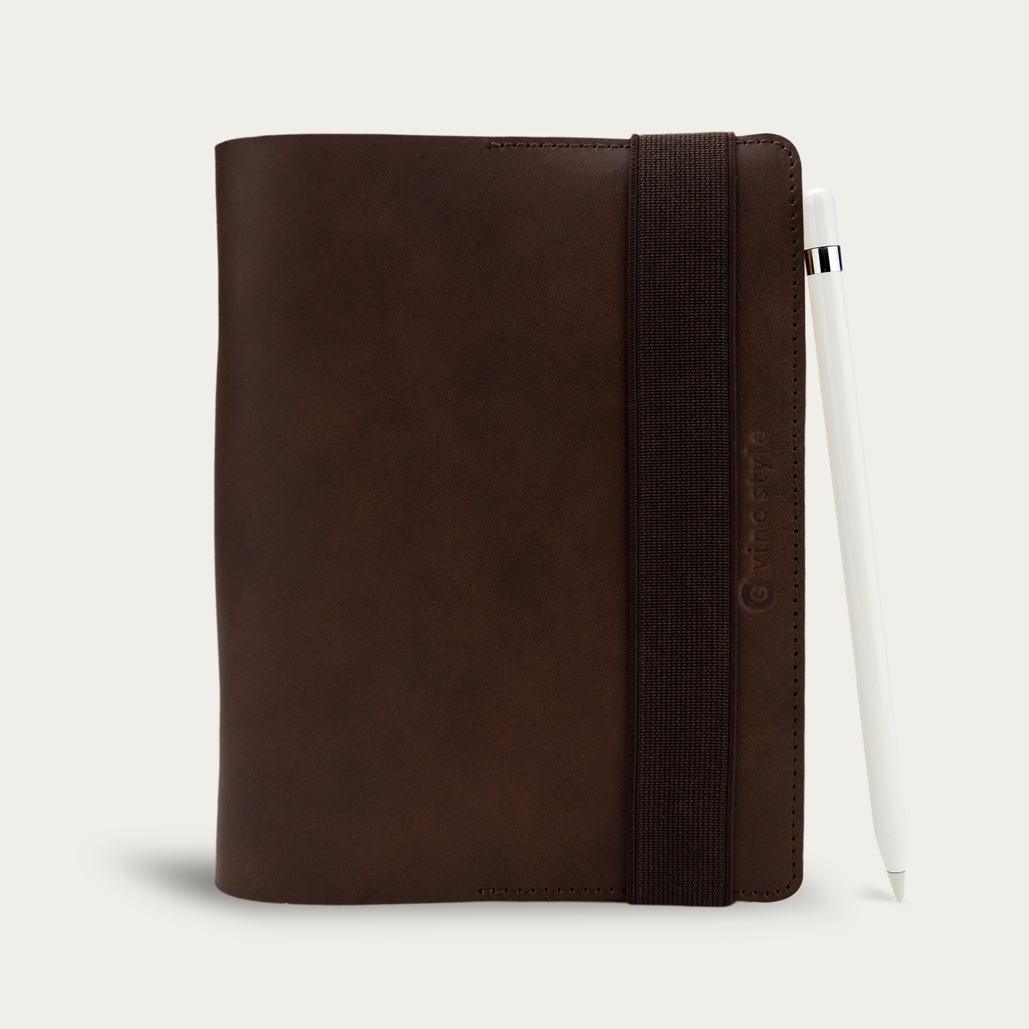 สมุดโน๊ต ปกหนังแท้ สลักชื่อได้ แบบยางยืด Leather Elastic Notebook B6