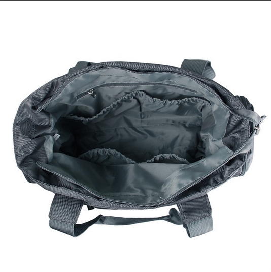 Ecosusi กระเป๋าคุณแม่ กระเป๋าสัมภาระคุณแม่ กระเป๋าแม่ลูกอ่อน สะพายได้ แถมผ้ารองเปลี่ยนผ้าอ้อม ผลิตจากไนล่อนคุณภาพสูง ทนทาน ช่องใส่ของเยอะ (สีเทา)