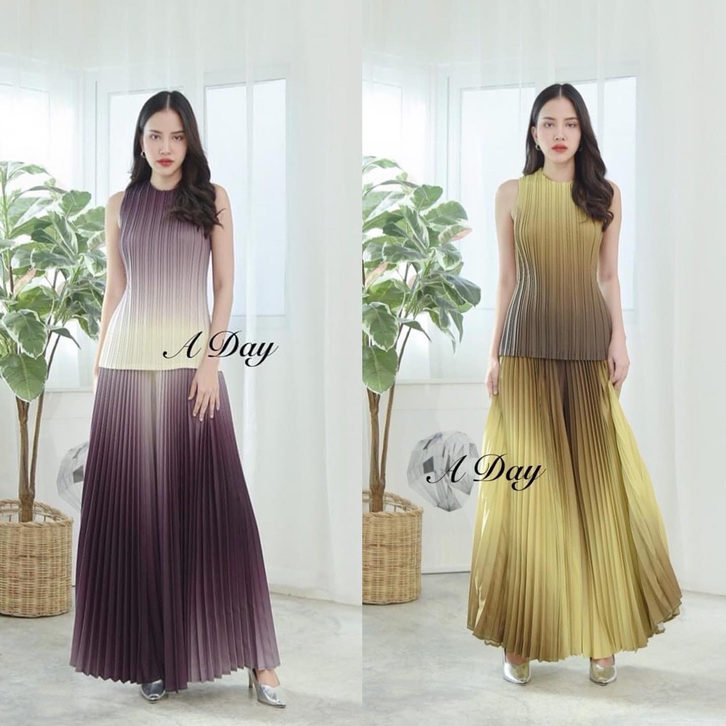 เซตเสื้อ+กางเกง งานเรียบหรูดูดี ดูแพง สไตล์ Poem งานอัดพลีทอย่างดีผ้ายับยาก ไม่ต้องรีดเลยคะ ไล่เฉดสี ทำให้ใส่แล้วพรางหุ่น สินค้าคุณภาพ (พร้อมส่ง)