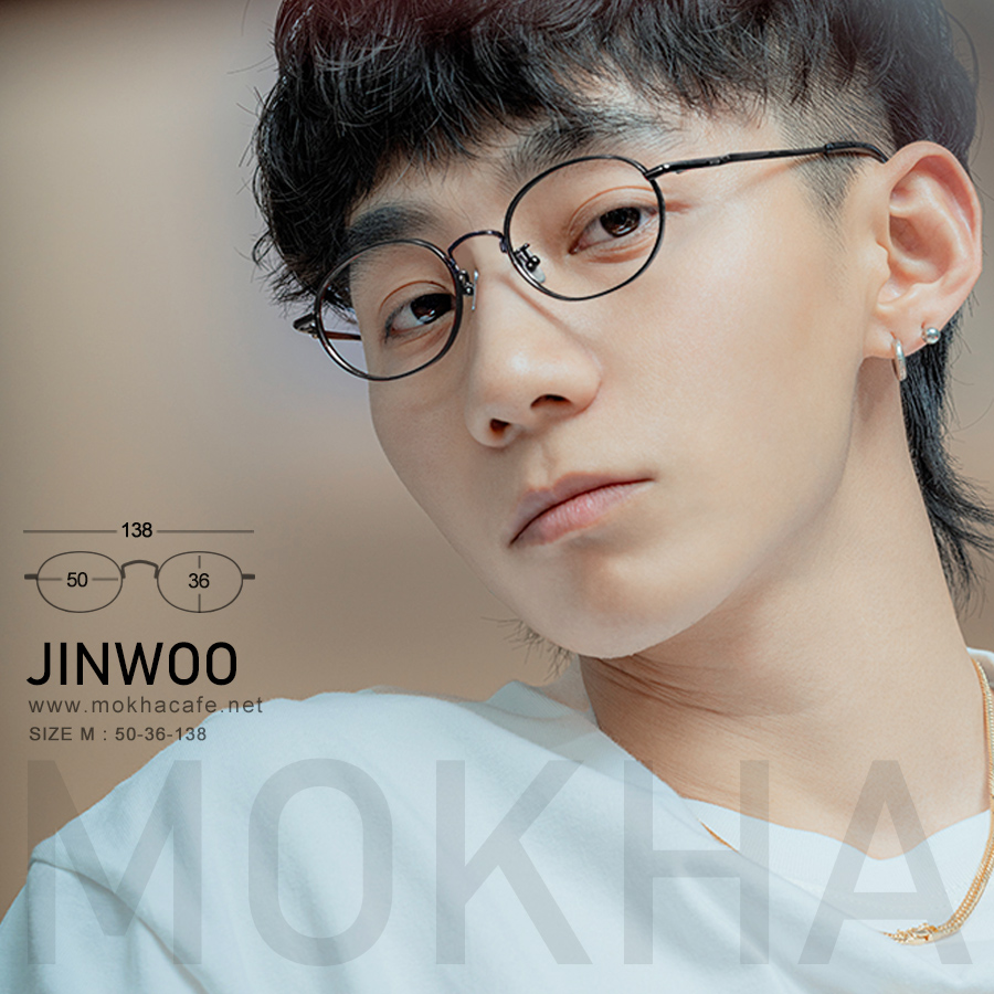 JINWOO - silver กรอบโลหะ แว่นทรงกลม รีหยดน้ำ กว้าง 138 มม.(sizeM) H36 กรอบแว่น