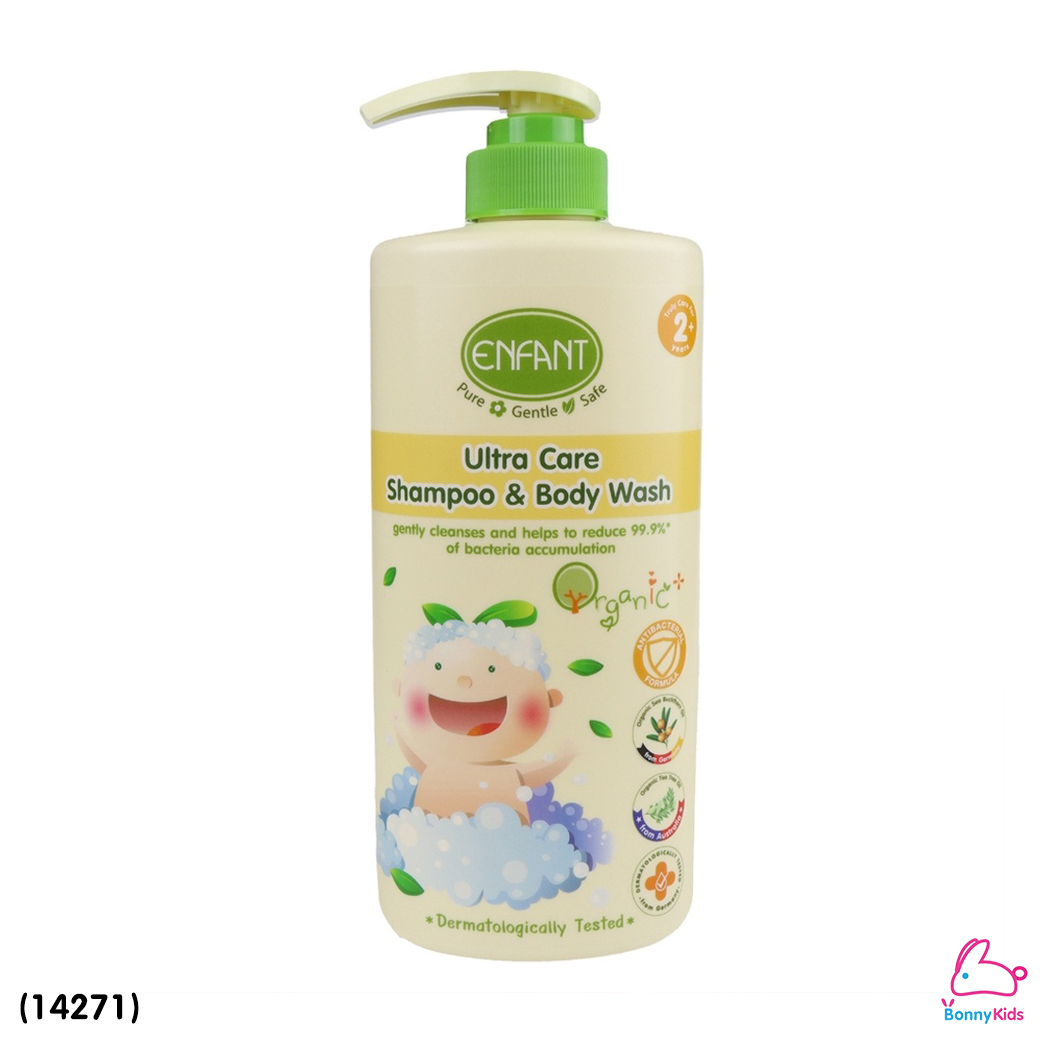 (14271) ENFANT (อองฟองต์) Ultra Care SHAMPOO & BODY WASH แชมพูสระผมและอาบน้ำ สูตร ANTI BACTERIAL ขนาด 500 ml.