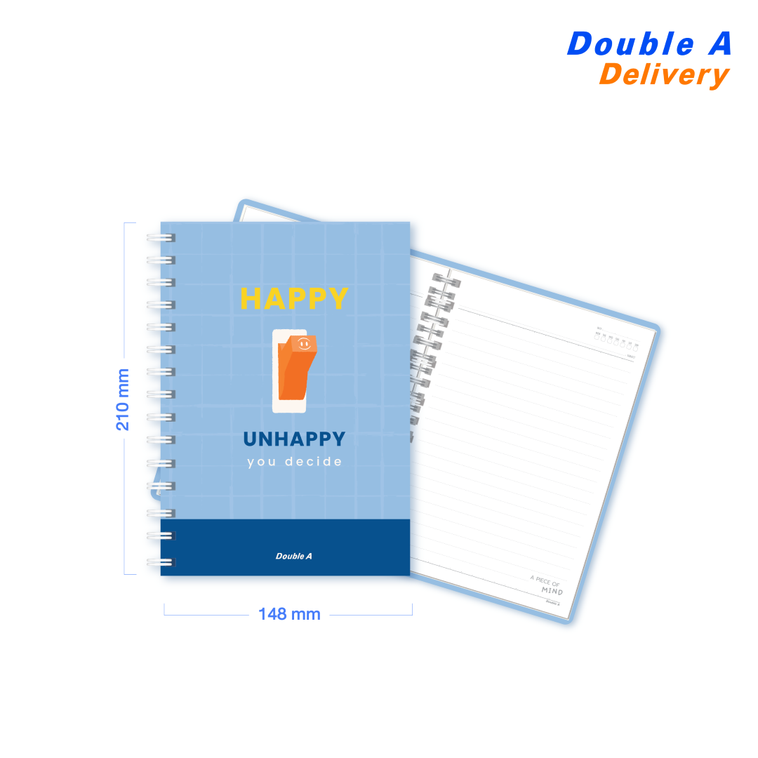 [4 เล่ม ] Double A สมุดสันห่วง A5 80แกรม 50แผ่น ลาย A Piece of Mind