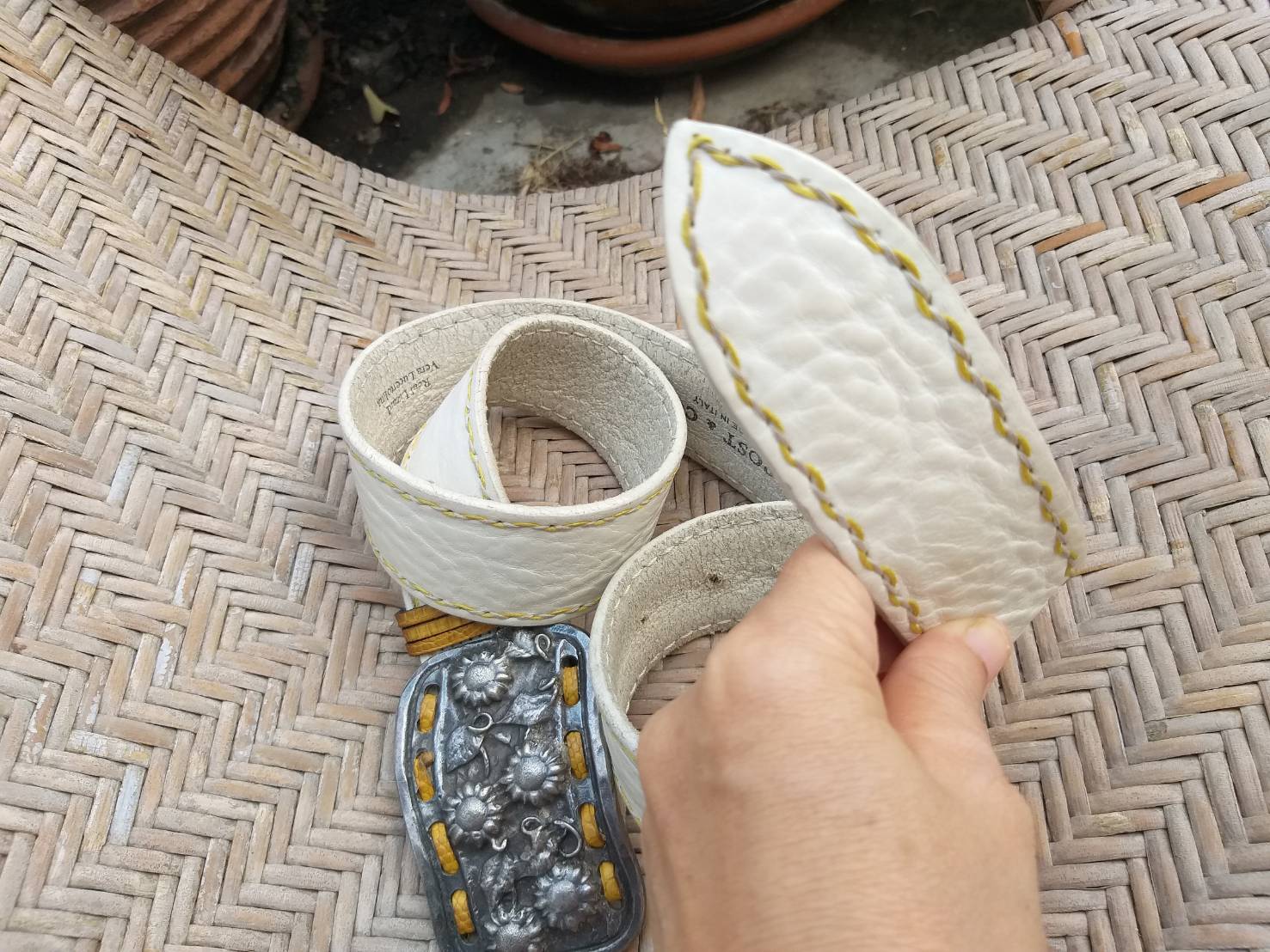 เข็มขัดชาย หนังแท้แนวร็อค Post&Co Made in ITALY