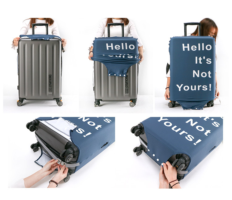 (ผ้ายืด มีลาย ขนาด M) ผ้าคลุมกระเป๋าเดินทาง ขนาด 24 - 26 นิ้ว ผ้ายืดกันน้ำ ก้นกระดุม กันรอยขีดข่วน มี 4 สีให้เลือก