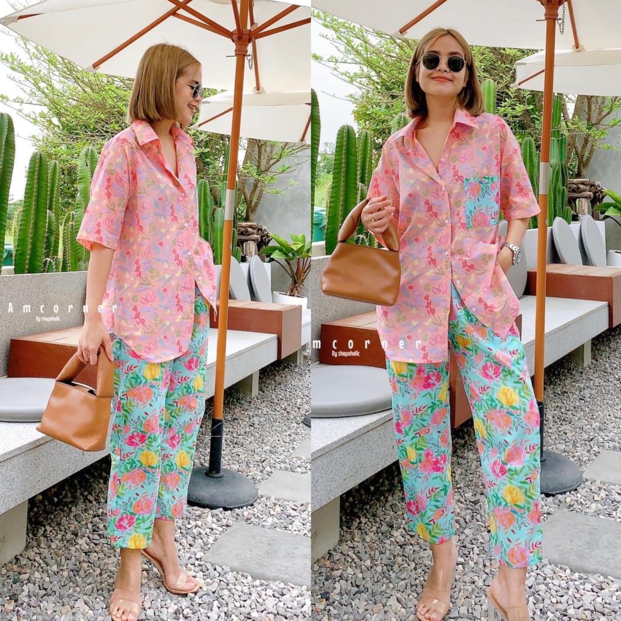 set shirt🔸🔸 ผ้าcotton งานผ้าอินเดีย เนื้อนิ่ม เนื้อดี ใส่สบาย สินค้าคุณภาพ (พร้อมส่ง)