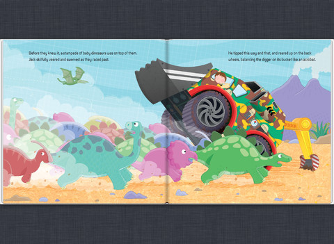 Jack's Mega Machine : The Dinosaur Digger หนังสือนิทานพร้อมโมเดลกระดาษ เครื่องยนต์ยักษ์ของแจ๊ค