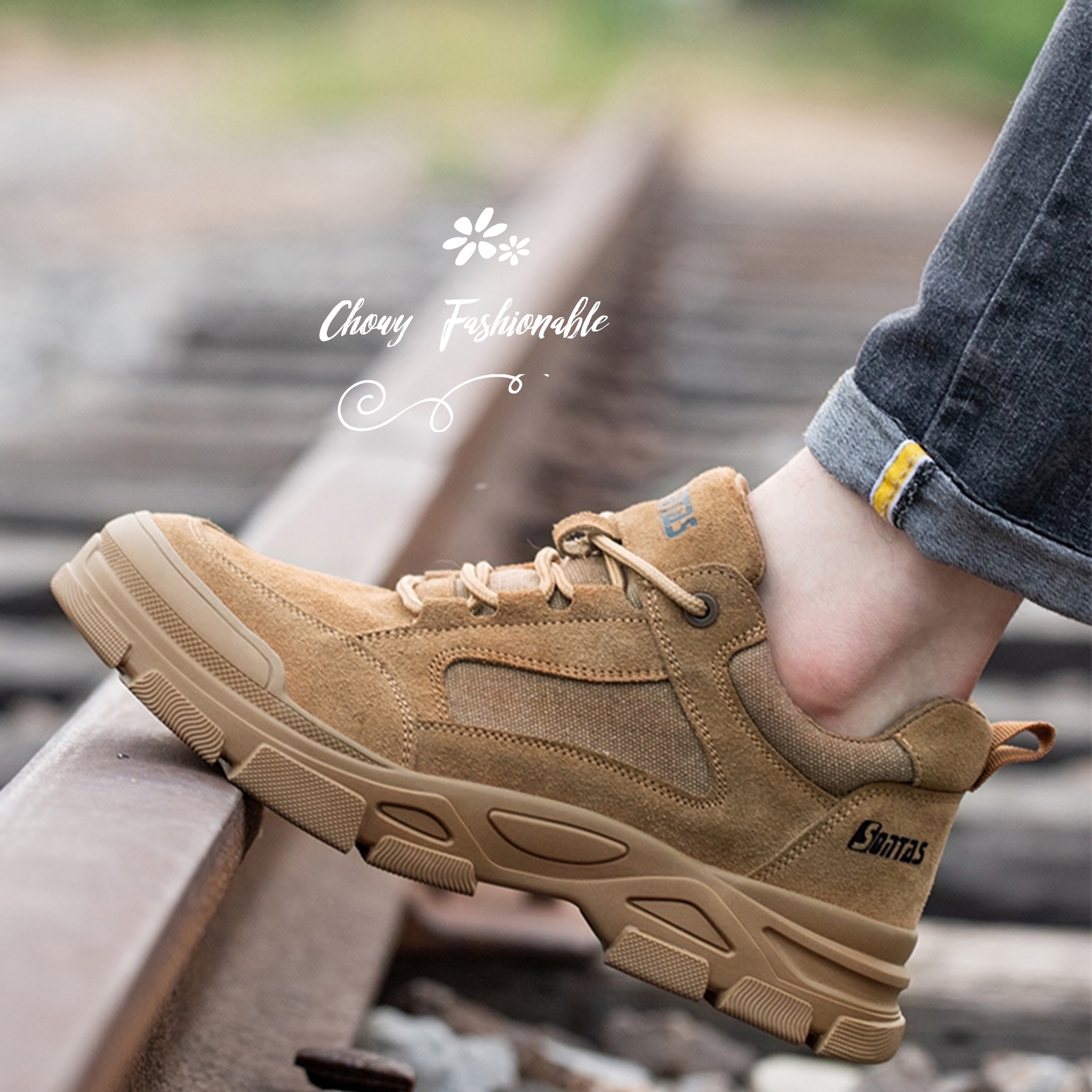 รองเท้าเซฟตี้ 41-48 รองเท้า Safety Shoes หนังแท้ เซฟตี้แฟชั่นไซส์ใหญ่ ผ้าใบเซฟตี้ Chowy KR1146