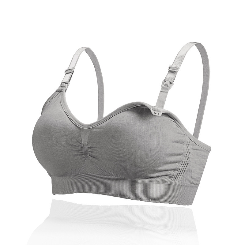 เสื้อในให้นมแบบสปอร์ตบรา สวมใส่สบาย ยืดหยุ่นสูง สีเนื้อ/เทา/ดำ Size M / L / XL