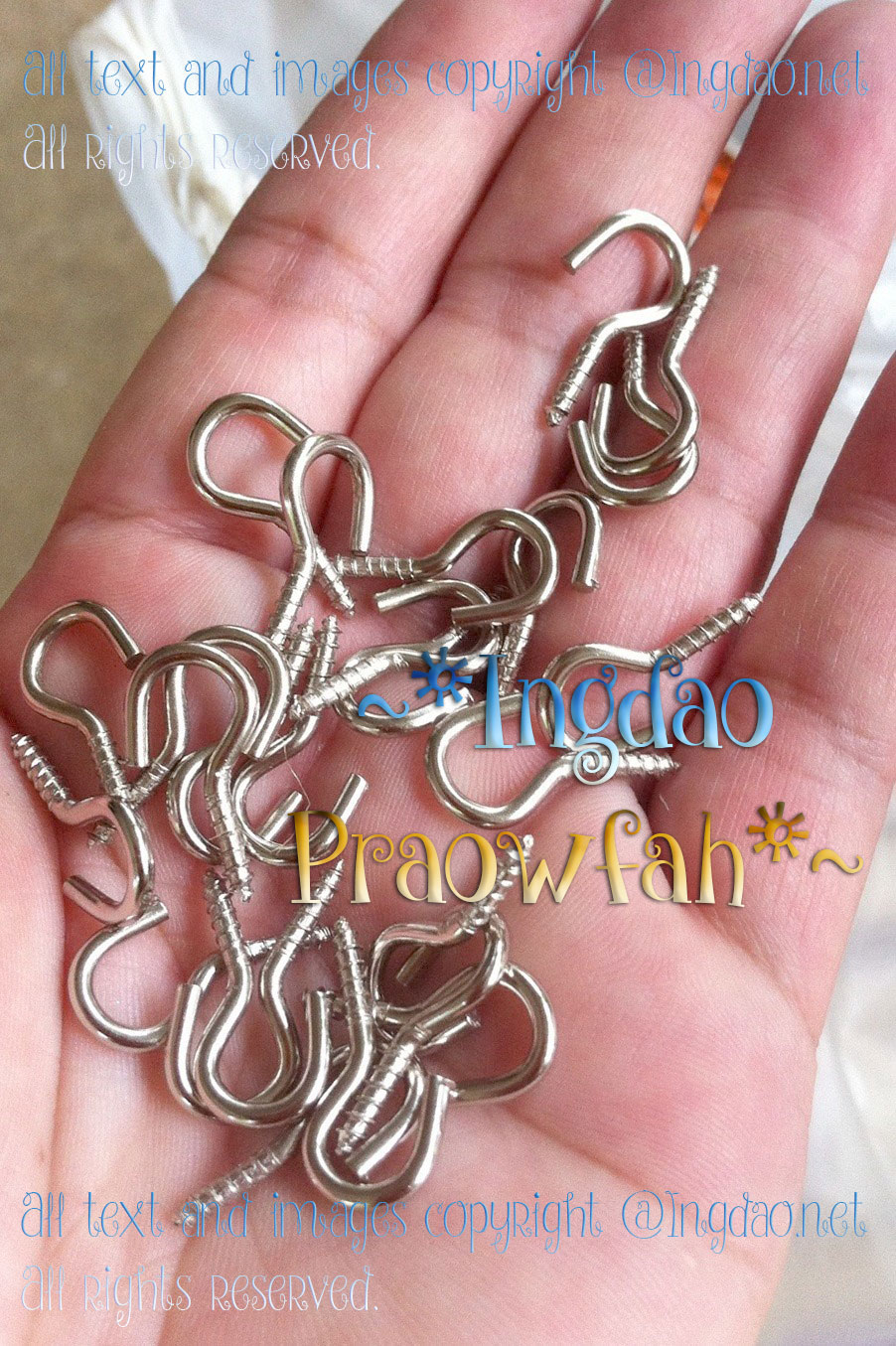 SH-212 Screw Hooks สกรูเกลียวหัวตะขอ ปลายแหลม ความยาวทั้งชิ้น 2 ซม. (ราคาต่อแพค/บรรจุ 10 ชิ้น)