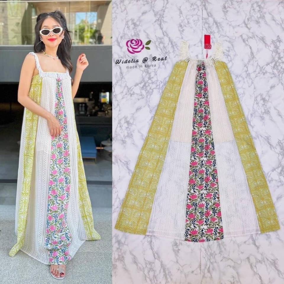 Dress :: เดรสยาวตัวสวยพริ้วสีสัน คือสดใสสุดๆแบบ 300% ไปเร้ย รอบคอแต่งภู่ สวย ด้านหลังผูกโบสวย : สินค้าคุณภาพ (พร้อมส่ง)..