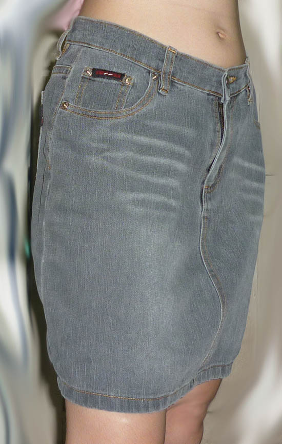 #2กระโปรงยีนส์ยืดฟอกซีด แบรนด์ SKOOZI 30.5-40-15