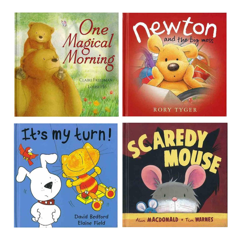 Little Tiger Press : 4 Books Gift Collection : Snuggle Up Tight : One Magical Morning + Scaredy Mouse + Newton and the Big Mess + It's My Turn! หนังสือนิทานชุดอ้อมกอดอุ่น 4 เล่ม