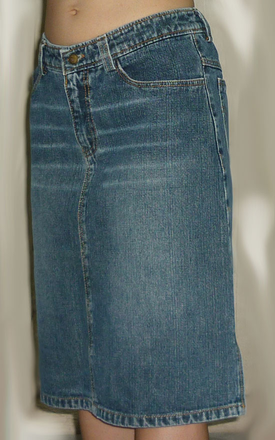 กระโปรงยีนส์ยาวระดับเข่า สวยน่าใส่ 30.5-38-20