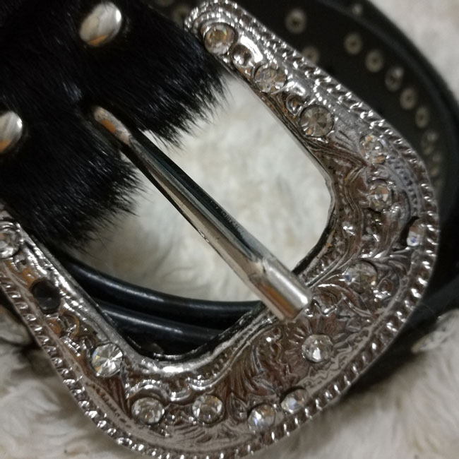 เข็มขัดชาย ขนวัวแท้ แนวร็อค สวยมาก /ของใหม่/