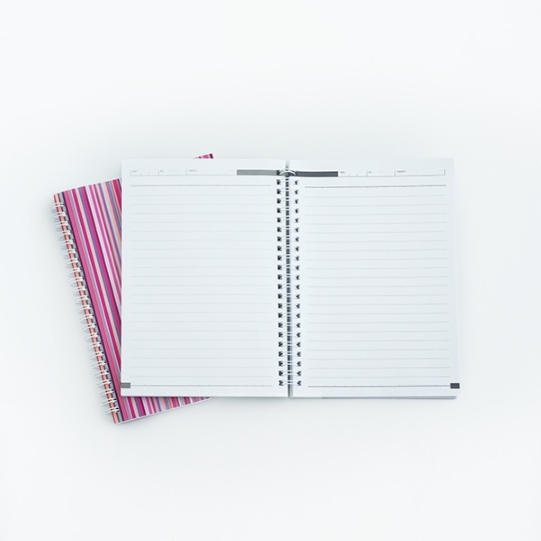 สมุดสันห่วง ขนาด A5 70 แกรม ลาย Stripe (แพ็ค 4 เล่มคละลาย)