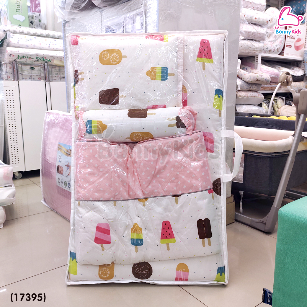 (17395) D2Kids (ดีทูคิดส์) Premium Baby Mattress เบาะเด็กอ่อนแรกเกิดพรีเมียม เบาะกันน้ำ ระบายอากาศได้ดี (เซ็ต 4 ชิ้น)