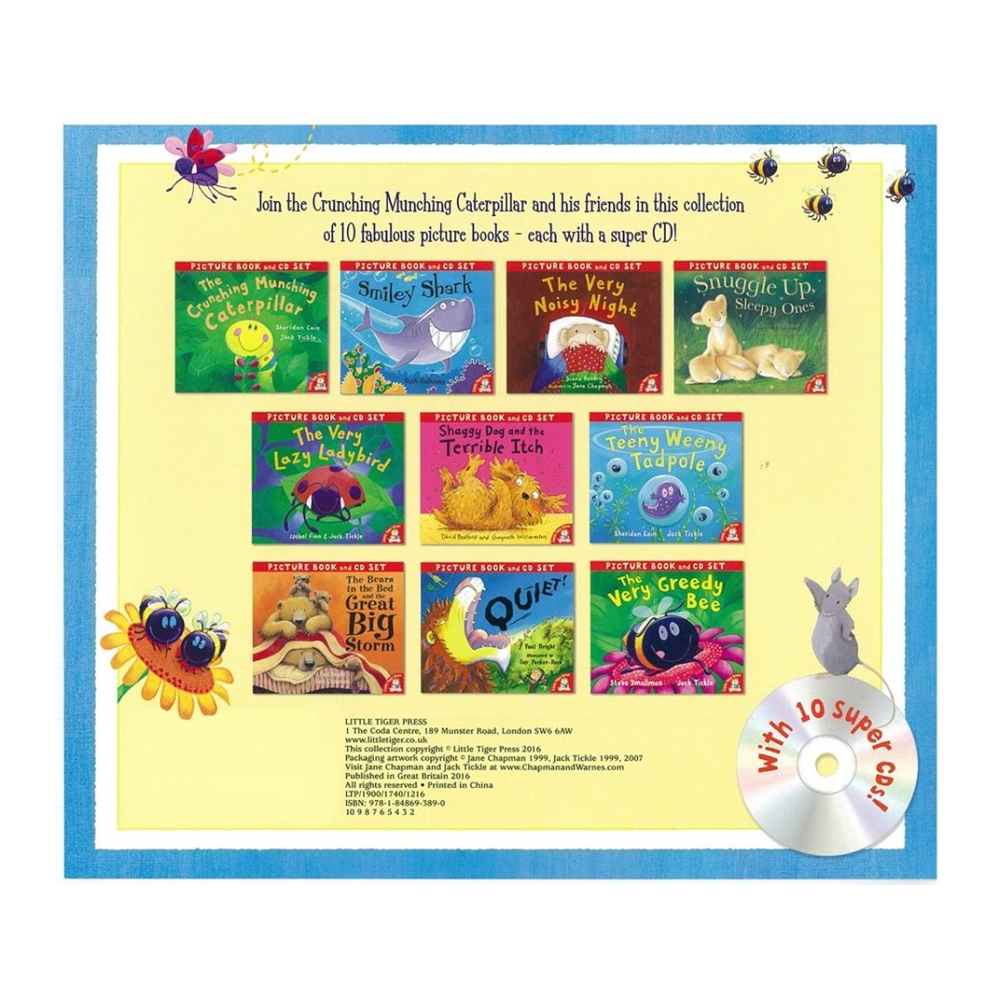 Little Tiger Press : 10 Picture Book and CD Sets : The Crunching Munching Caterpillar and Other Stories Collection เซตหนังสือนิทานภาพพร้อมซีดี : Paul Bright & Guy Parker-Rees & Jack Tickle & Claire Freedman