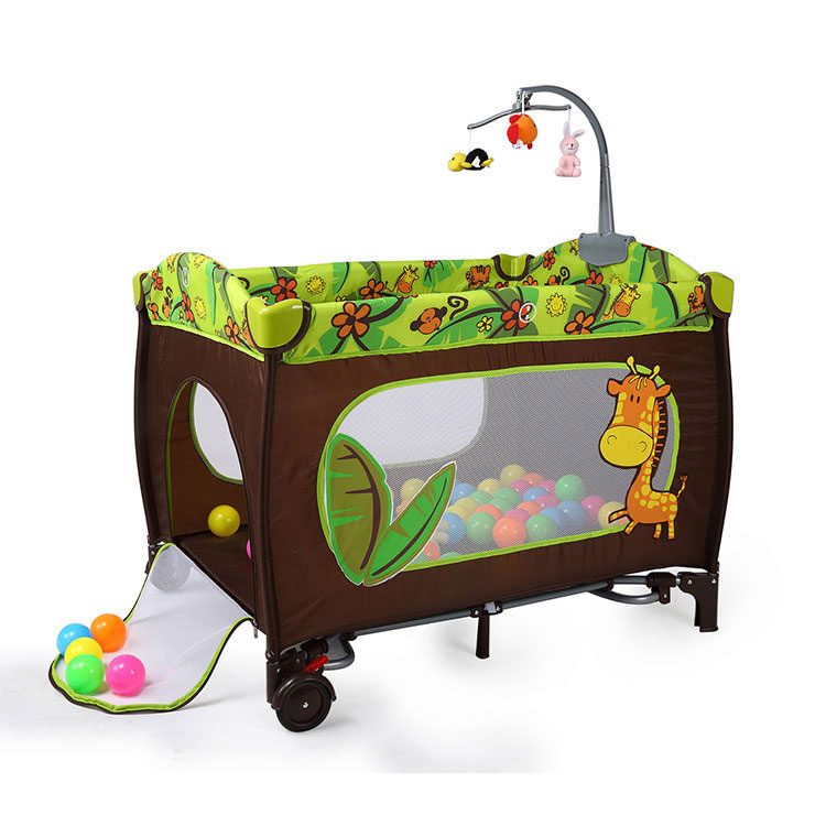 เปลนอนเด็ก Playpen เพเพล ลายยีราฟ พร้อมโมบายและถุงใส่ผ้าอ้อม