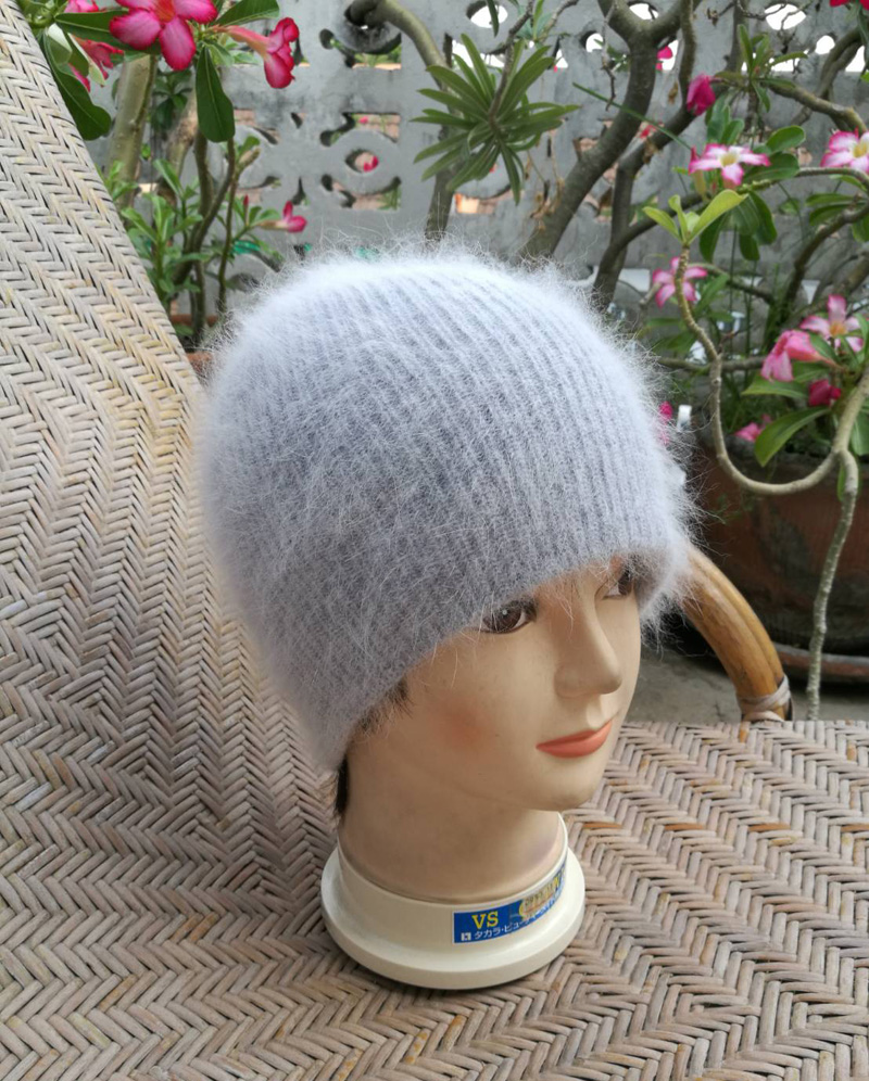 หมวกไหมพรมขนกระต่าย อุ่นมาก หมวกสวย