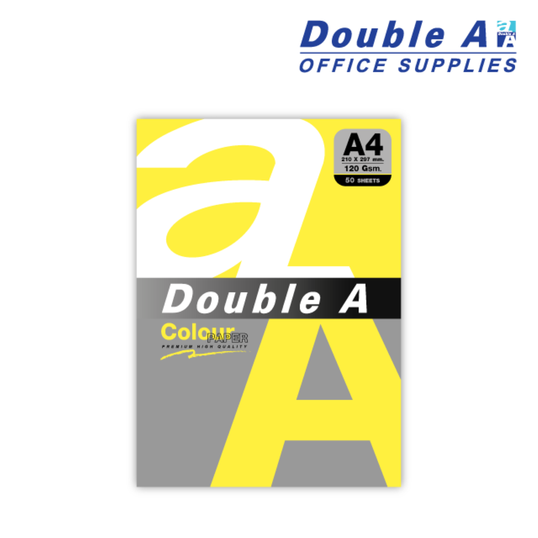 กระดาษสี / การ์ดสี A4 120 แกรม แพ็ค 50 แผ่น สี Yellow-Lemon