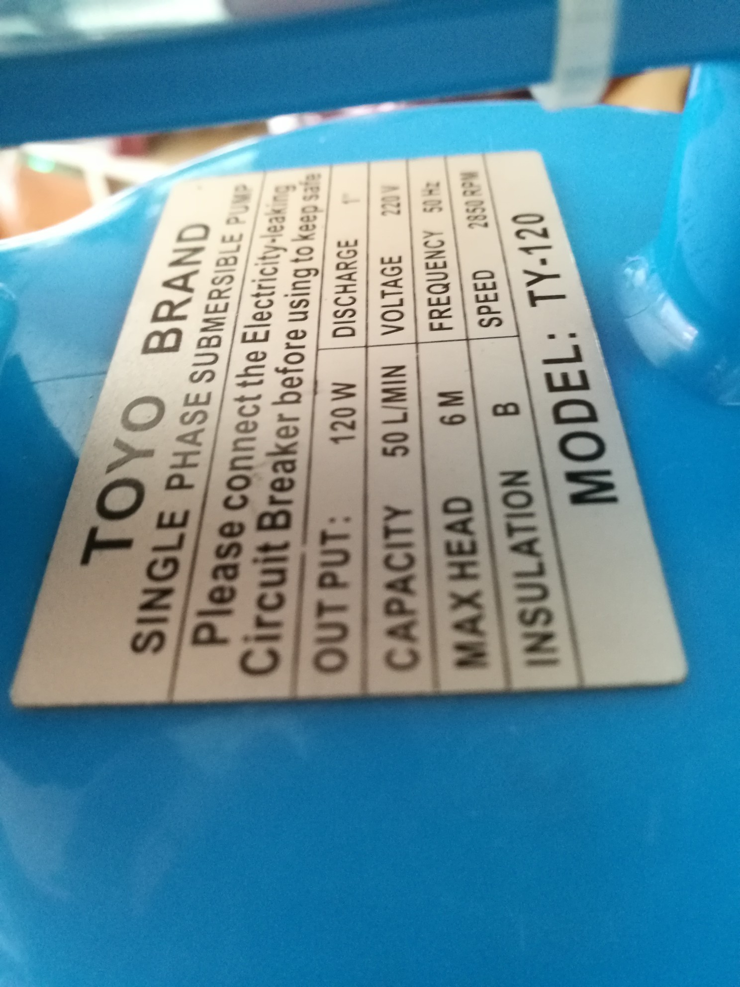 ปั้มแช่ไดโว่ TOYO (TY-120)