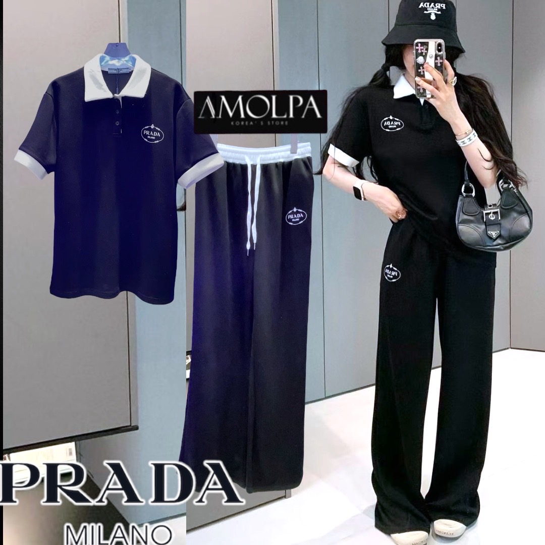 Set PD เสื้อ+กางเกง เสื้อเป็นงานคอปก มาพร้อมกางเกงขายาว อย่างดี เด้ง หนานุ่ม และเย็นๆ ใส่สบาย : สินค้าคุณภาพ (พร้อมส่ง)